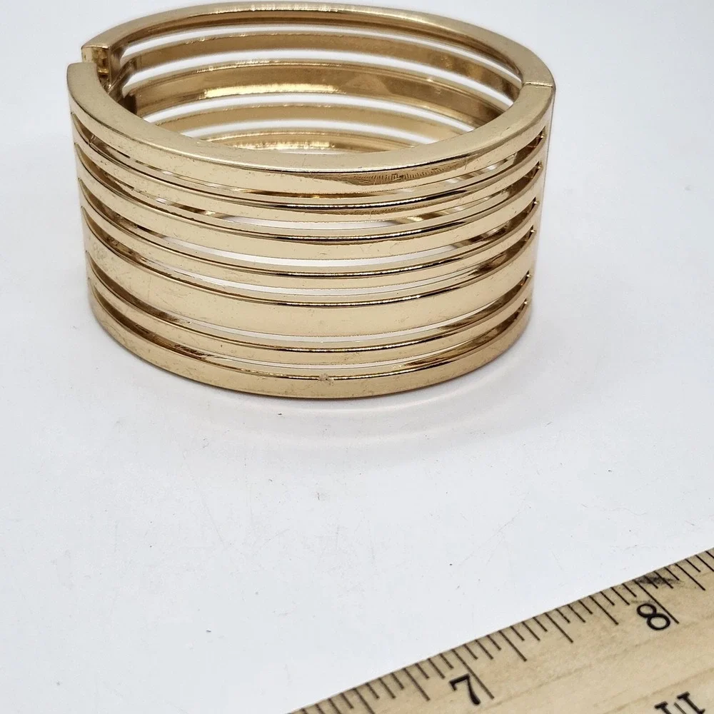 Multi-Layered Gold Tone Cuff Bangle Bracelet‎
